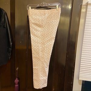 Michael Kors White Eyelet Ankle Pants Sz 8